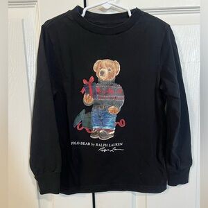 Polo by Ralph Lauren Kids Black Long Sleeve with Christmas Bear